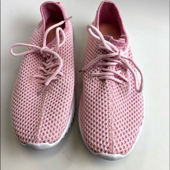 Pink Mesh Detail Lace Up Sneakers - Picture 4 of 6
